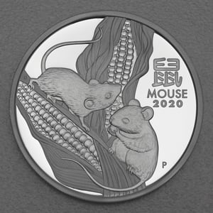 Silbermünze 2oz "Maus" 2020 (PP) Lunar III – Year of the Mouse (Australien) - Miniaturansicht 1