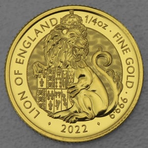 Goldmünze 1/4oz "Lion of England" 2022 Royal Tudor Beasts (Großbritannien) - Hauptansicht