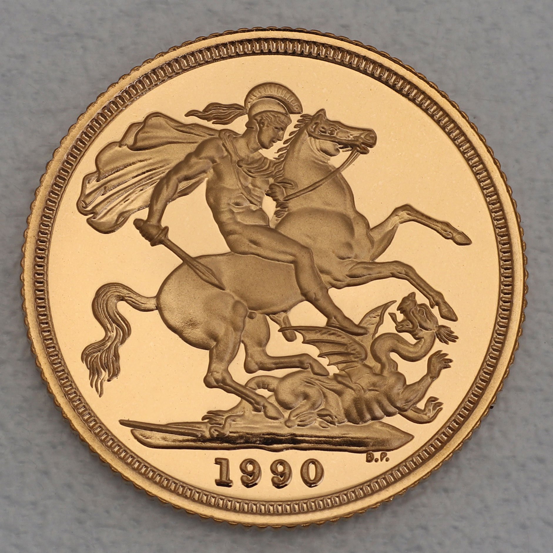 Goldmünze 1 Sovereign "Elizabeth II." 1990 (PP) (Großbritannien) - Detailansicht 1