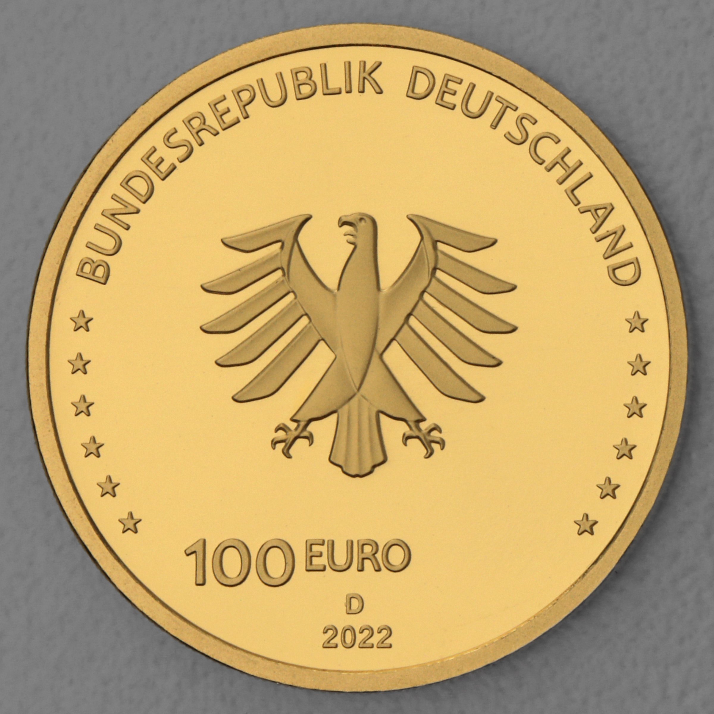 Goldmünze 100 Euro "Freiheit" 2022 Säulen der Demokratie (Deutschland) - Detailansicht 1