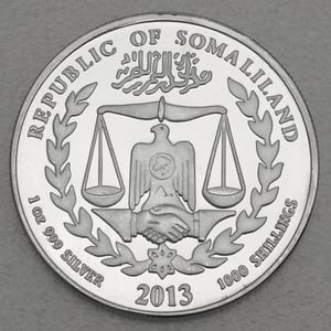 Silbermünze 1oz "Schlange" 2013 Somaliland Lunar – Year of the Snake (Somalia) - Miniaturansicht 2