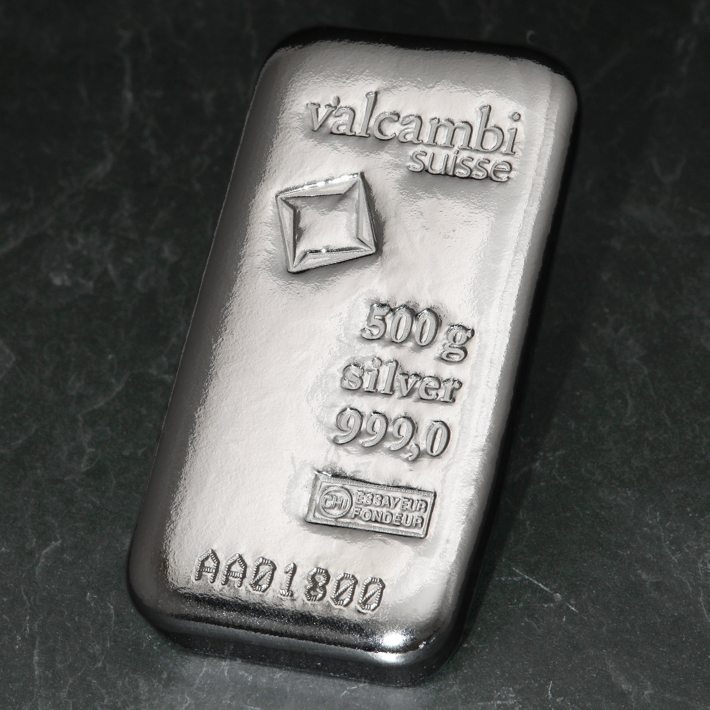 Silberbarren 500g VALCAMBI gegossen - Detailansicht 5