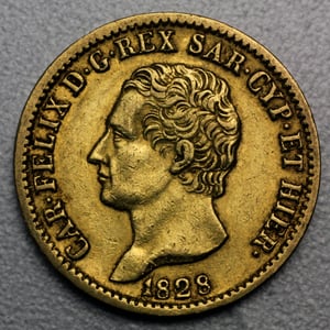 Goldmünze 20 Lire "Karl Felix-Sardinien" (Italien) - Miniaturansicht 3