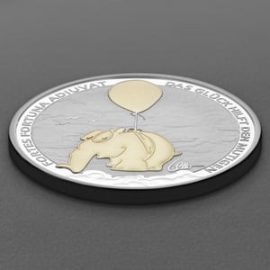Silbermünze 1oz "Fortes Fortuna Adiuvat" 2026 (vergoldet) Ottifanten – Ballonifant (Tuvalu) - Miniaturansicht 3