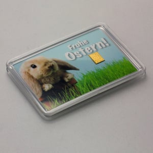 Goldbarren 1g "Osterhase/Frohe Ostern" (Motivbox) - Miniaturansicht 2