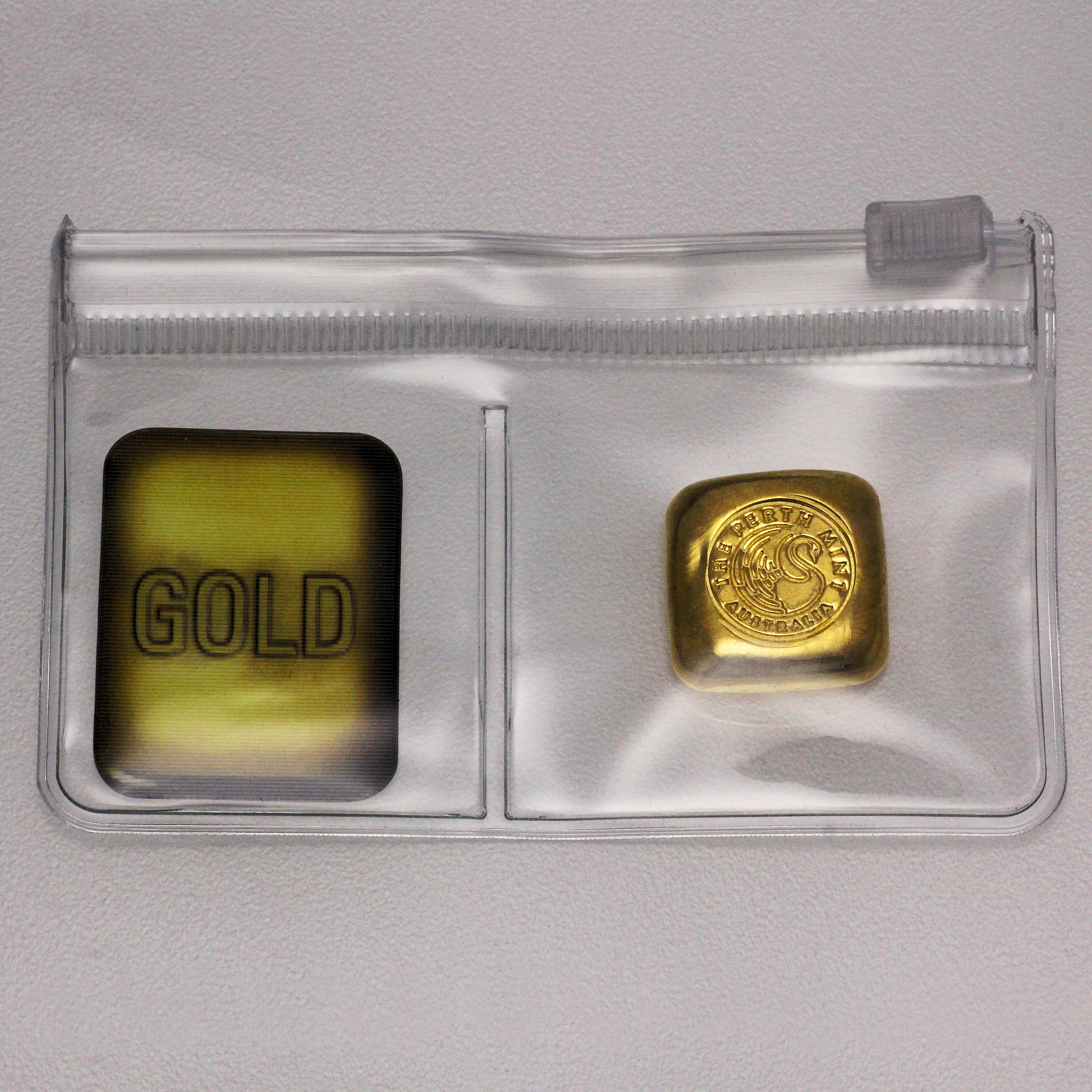 Goldbarren 1oz THE PERTH MINT gegossen quadratische Form - Detailansicht 2