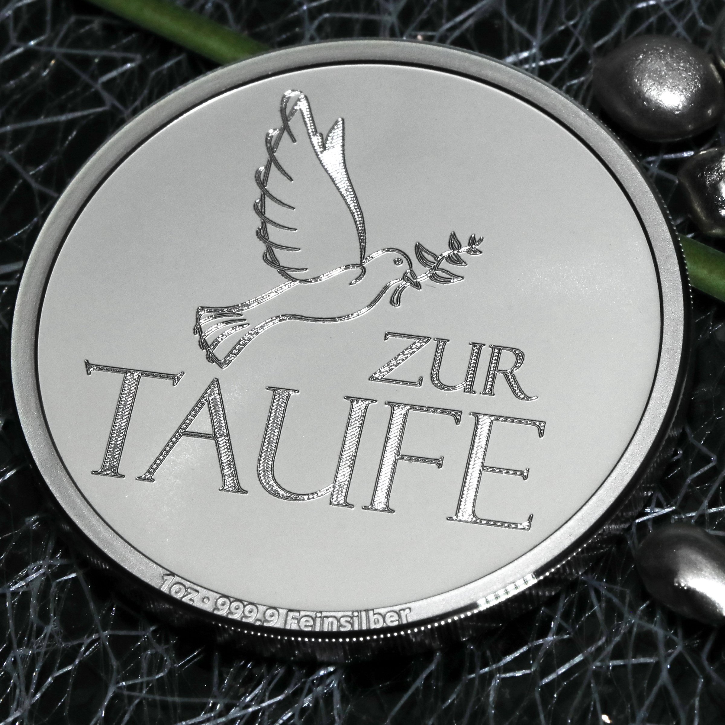 Silbermedaille 1oz "Zur Taufe" Gravurmedaille - Detailansicht 5