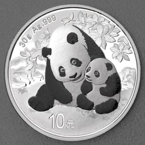 Silbermünze 30g "Panda" 2024 19% (China) - Miniaturansicht 1