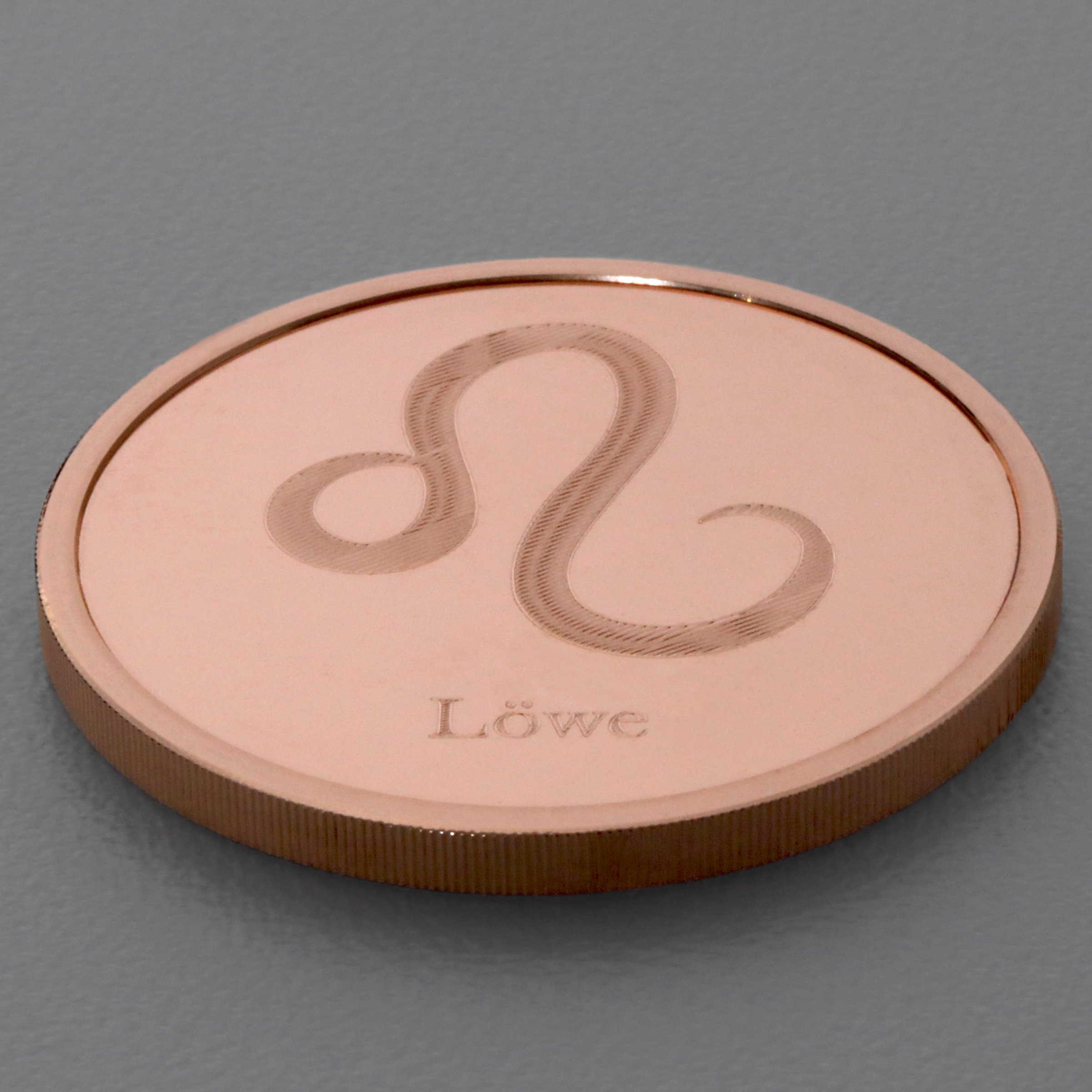 Kupfermedaille "Sternzeichen Löwe" Gravurmedaille - Detailansicht 2