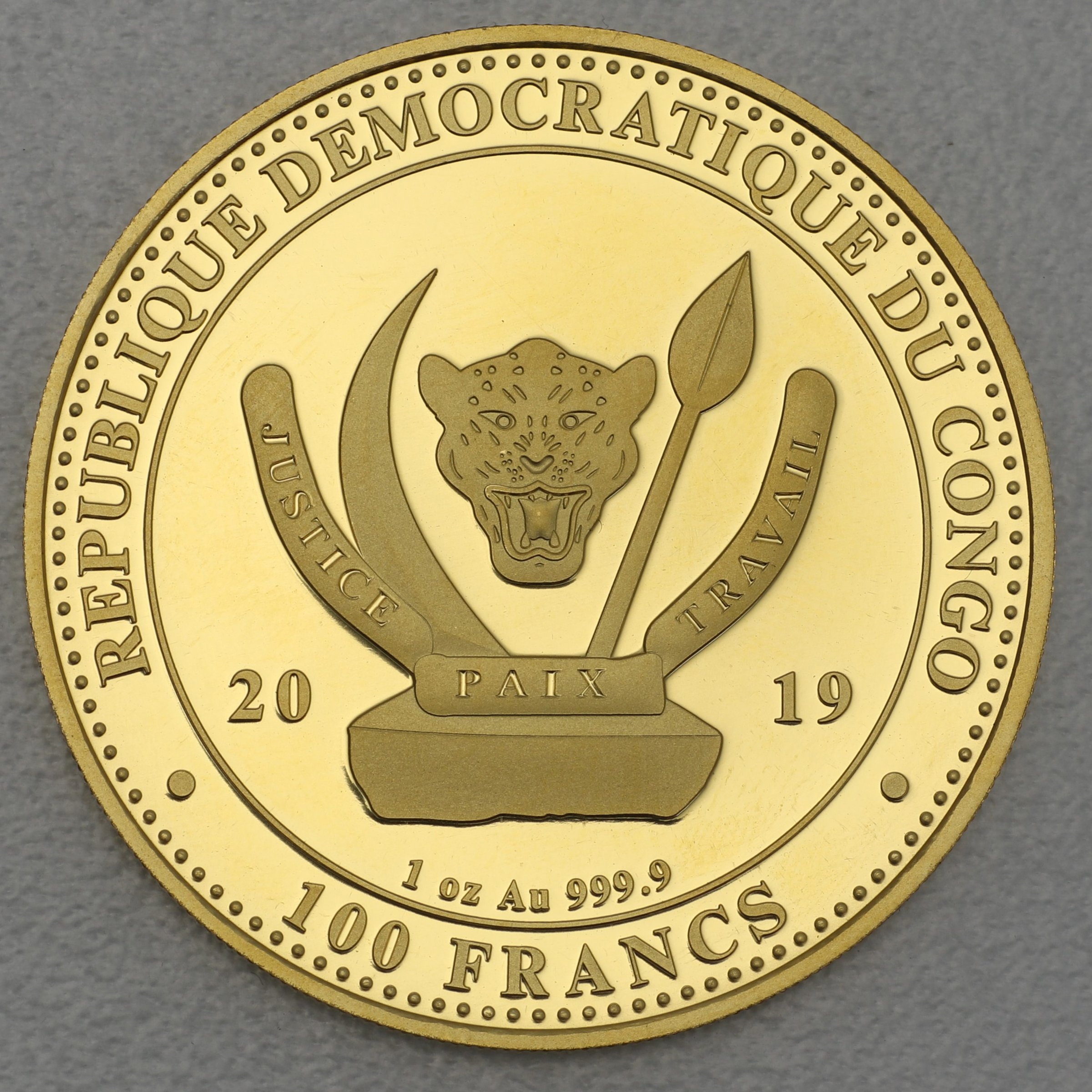 Goldmünze 1oz "Giraffe" 2019 World s Wildlife (Kongo) - Detailansicht 1