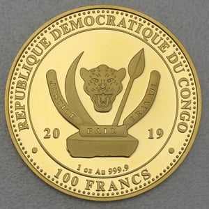 Goldmünze 1oz "Giraffe" 2019 World s Wildlife (Kongo) - Miniaturansicht 2
