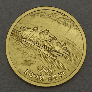 Goldmünze 50 Rubel "Bobsport" 2014 Olympia Sotchi (Russland) - Hauptansicht