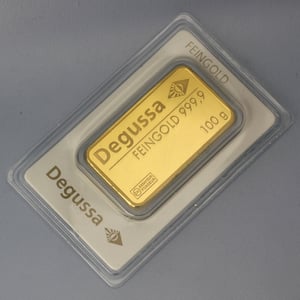 Goldbarren 100g DEGUSSA, im Blister - Miniaturansicht 3