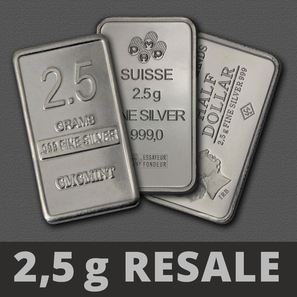 Silberbarren 2,5g (Resale) - Hauptansicht