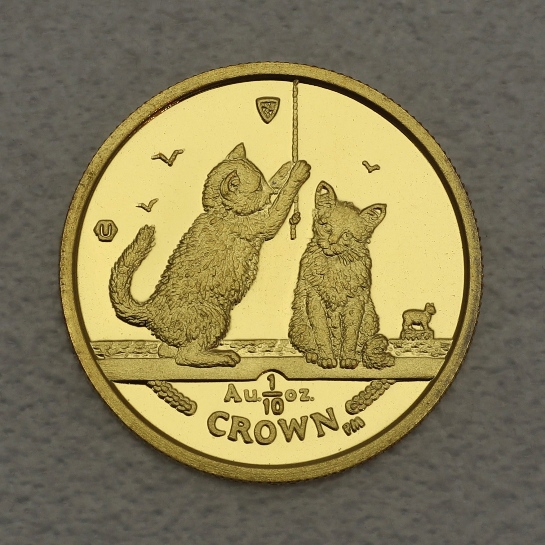 Goldmünze 1/10oz "Somali Kittens" 2001 Cats (Isle of Man) - Hauptansicht