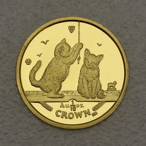 Goldmünze 1/10oz "Somali Kittens" 2001 Cats (Isle of Man) - Miniaturansicht 1