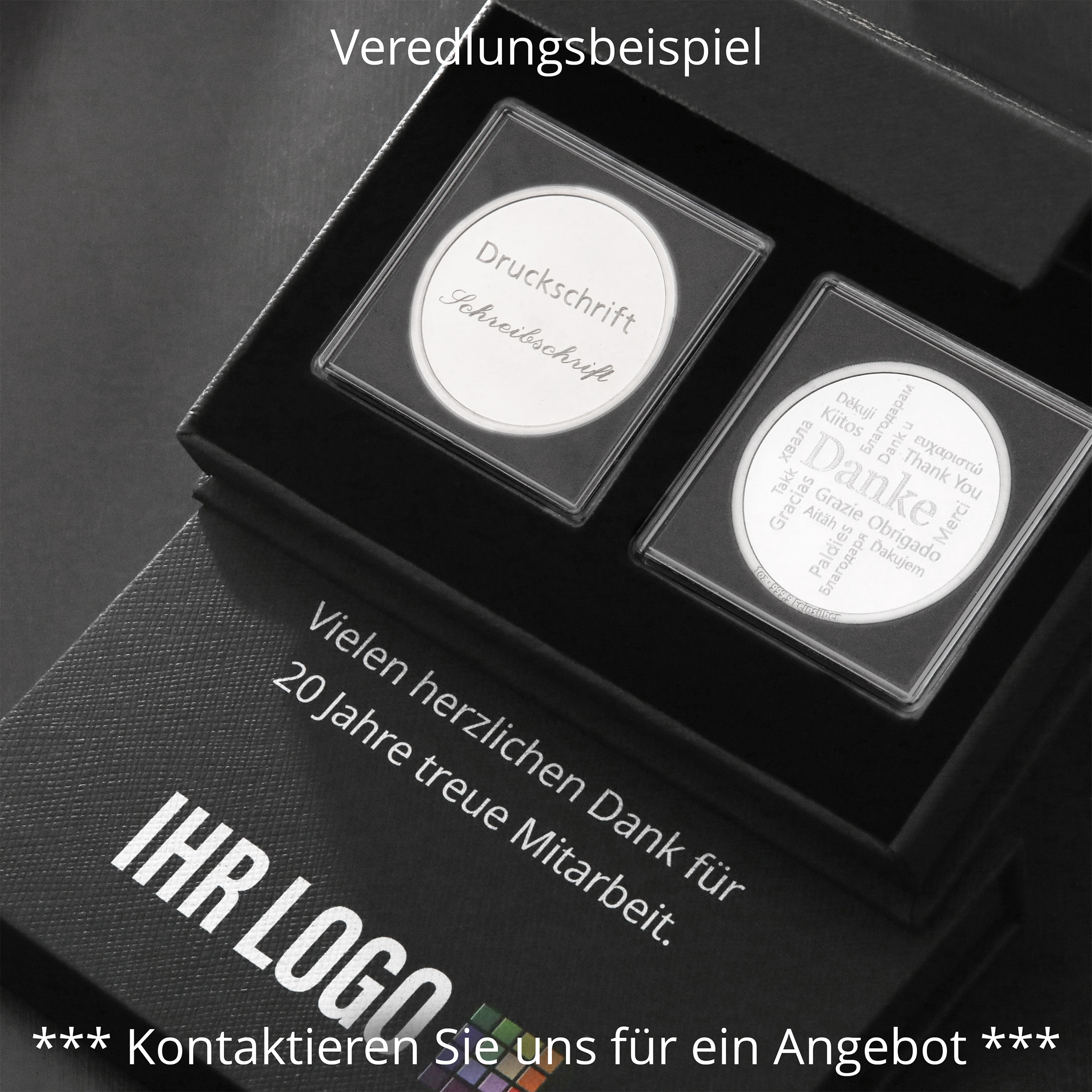 Geschenk-Karton mit Magnet "Edelschwarz" 2er Box - Detailansicht 4