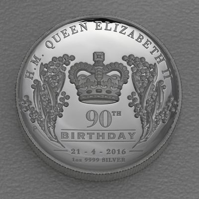 Silbermünze 1oz "90th Birthday" 2016 (PP/HR) H. M. Queen Elizabeth II. (Australia) - Miniaturansicht 1
