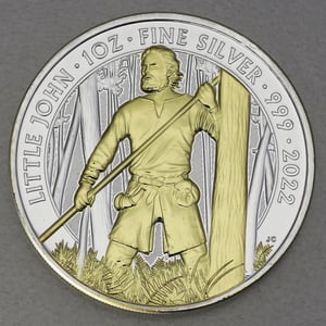 Silbermünze 1oz "Little John" 2022 (vergoldet) Myths and Legends (Großbritannien) - Hauptansicht