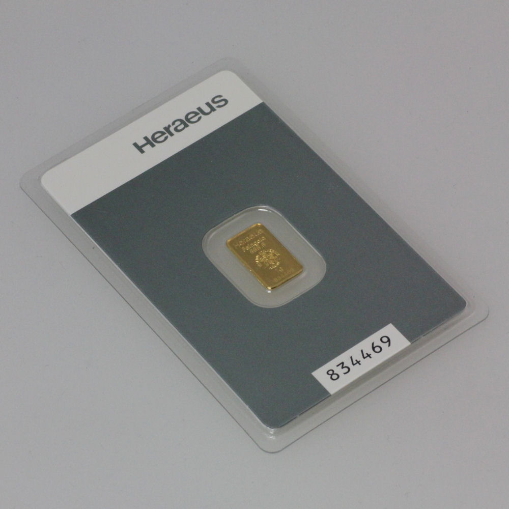 Goldbarren 1g "Kinebar" HERAEUS - Detailansicht 2