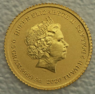 Goldmünze 0,5g "007 James Bond" 2020 (Tuvalu) - Miniaturansicht 2
