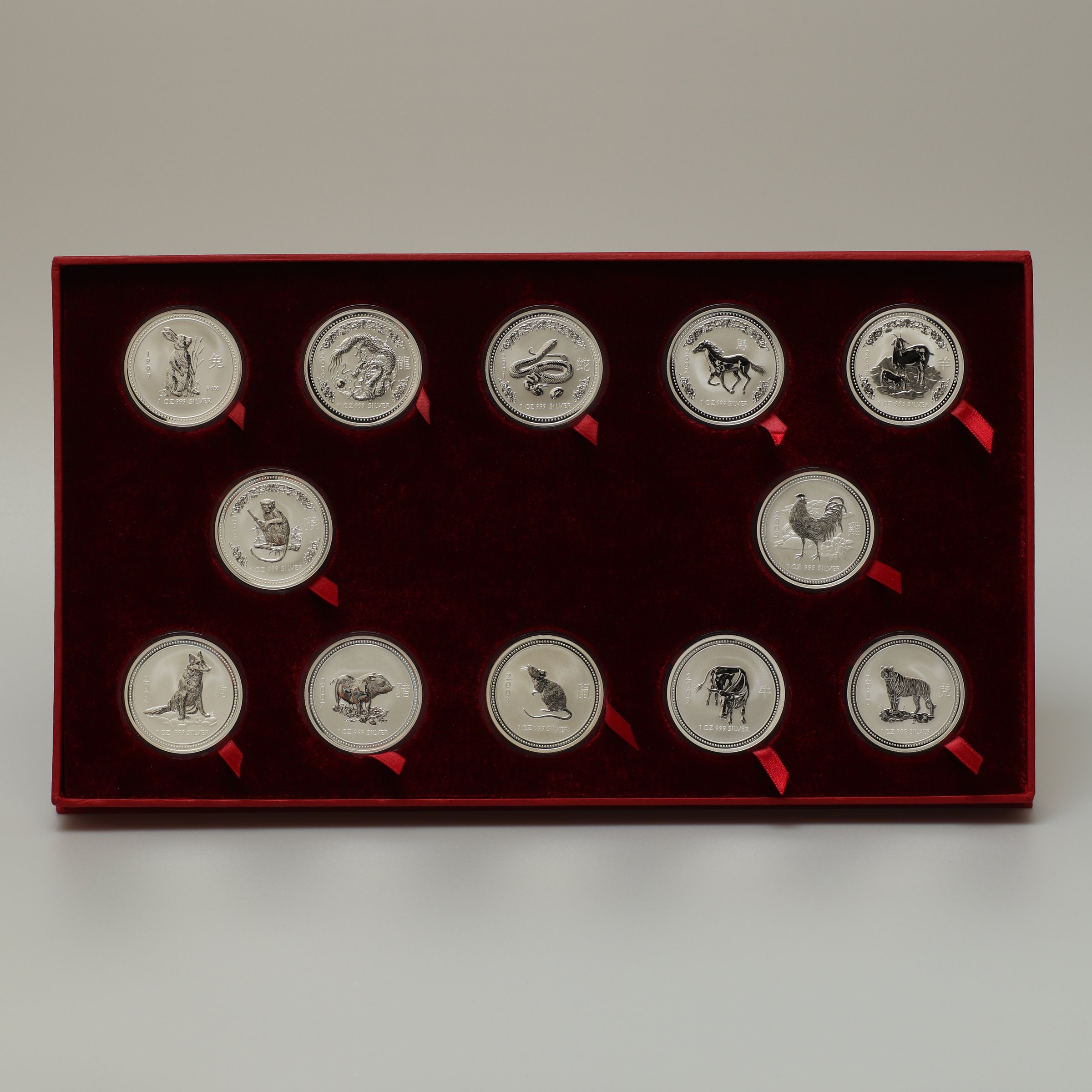 Silbermünzen 12 x 1oz "Silver Lunar Set" 1999-2010 Lunar I – Komplettset (Australien) - Hauptansicht