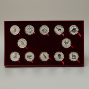 Silbermünzen 12 x 1oz "Silver Lunar Set" 1999-2010 Lunar I – Komplettset (Australien) - Miniaturansicht 1