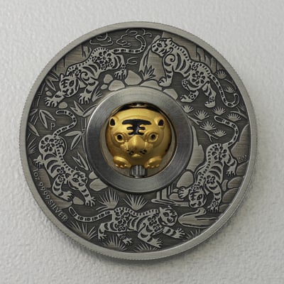 Silbermünze 1oz "Tiger" 2022 (AF) Rotating Charm – Year of the Tiger (Tuvalu) - Miniaturansicht 1