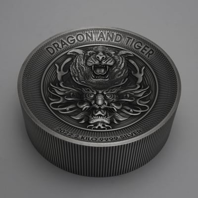 Silbermünze 2kg "Dragon and Tiger" 2022 (AF/HR) (Australien) - Miniaturansicht 3