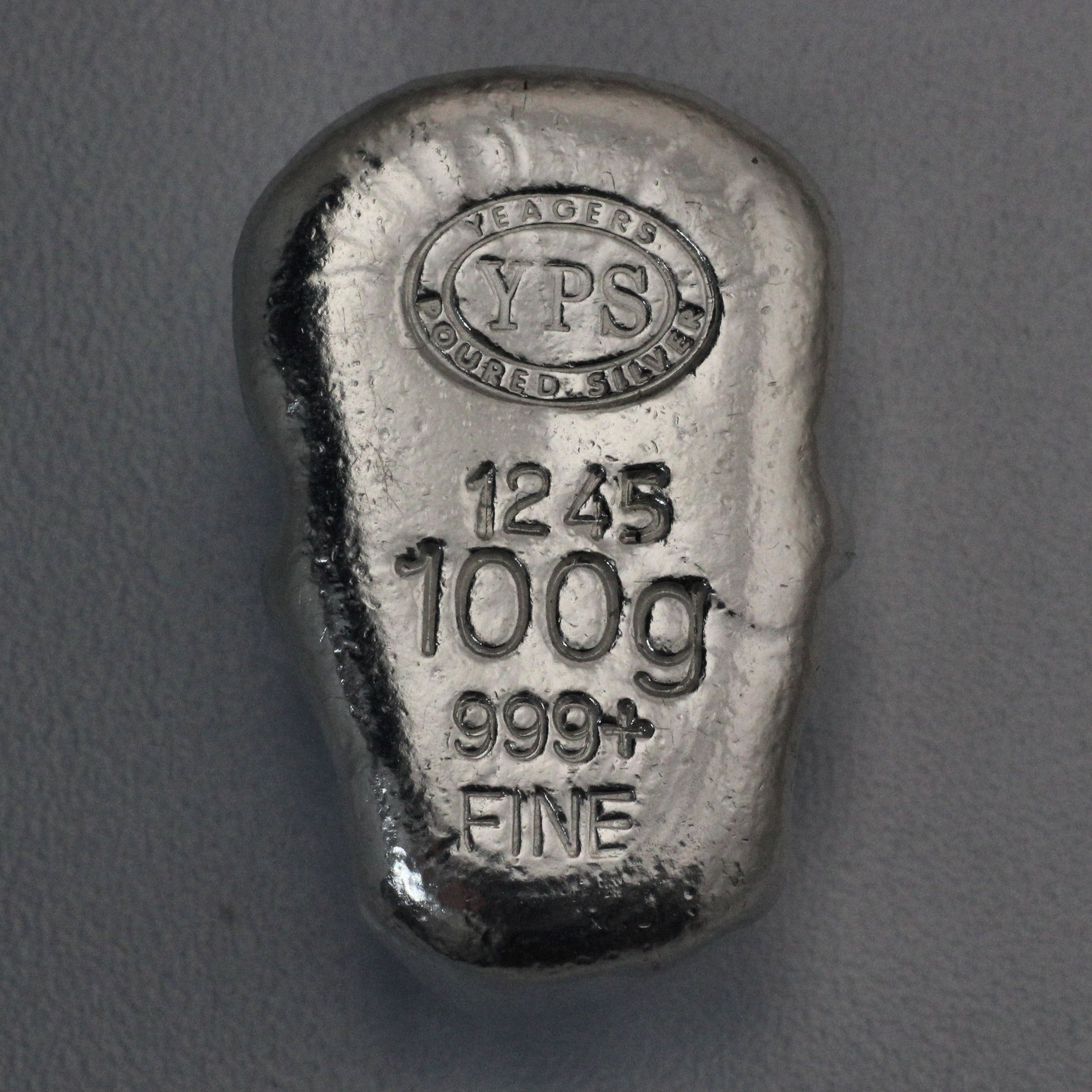 Silber 3-D Barren "Totenkopf" 100g, gegossen - Detailansicht 2