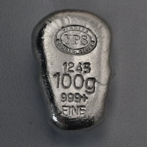 Silber 3-D Barren "Totenkopf" 100g, gegossen - Miniaturansicht 3