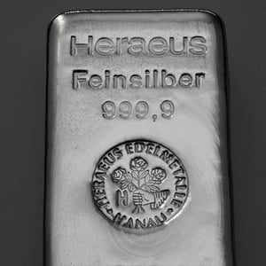 Silberbarren 1kg/1000g HERAEUS gegossen - Miniaturansicht 10
