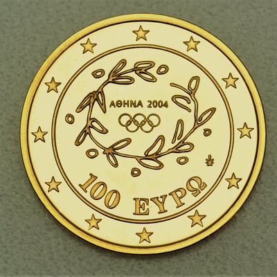 Goldmünze 100 Euro "Krypta" 2003 Olympische Sommerspiele Athen 2004 (Griechenland) - Miniaturansicht 2