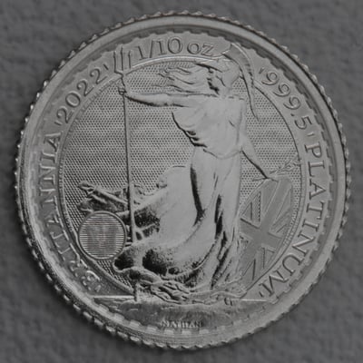 Platinmünze 1/10oz "Britannia" 2022 Elizabeth II. (Großbritannien) - Miniaturansicht 1