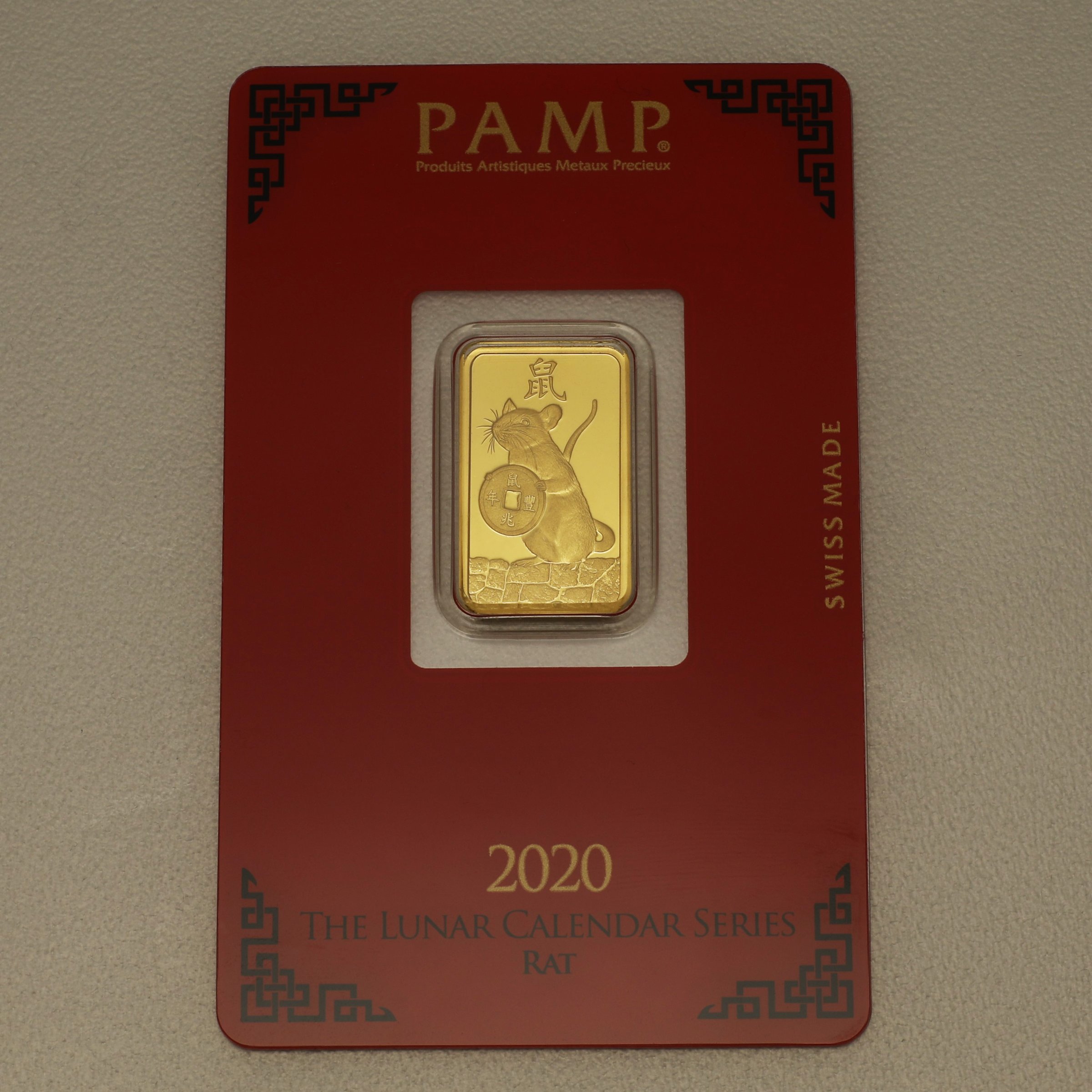 Goldbarren 5g "Maus 2020" Lunar PAMP - Hauptansicht