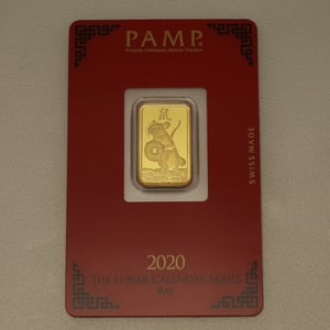 Goldbarren 5g "Maus 2020" Lunar PAMP - Hauptansicht