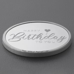 Silbermedaille 1oz "Happy Birthday" Gravurmedaille - Miniaturansicht 3