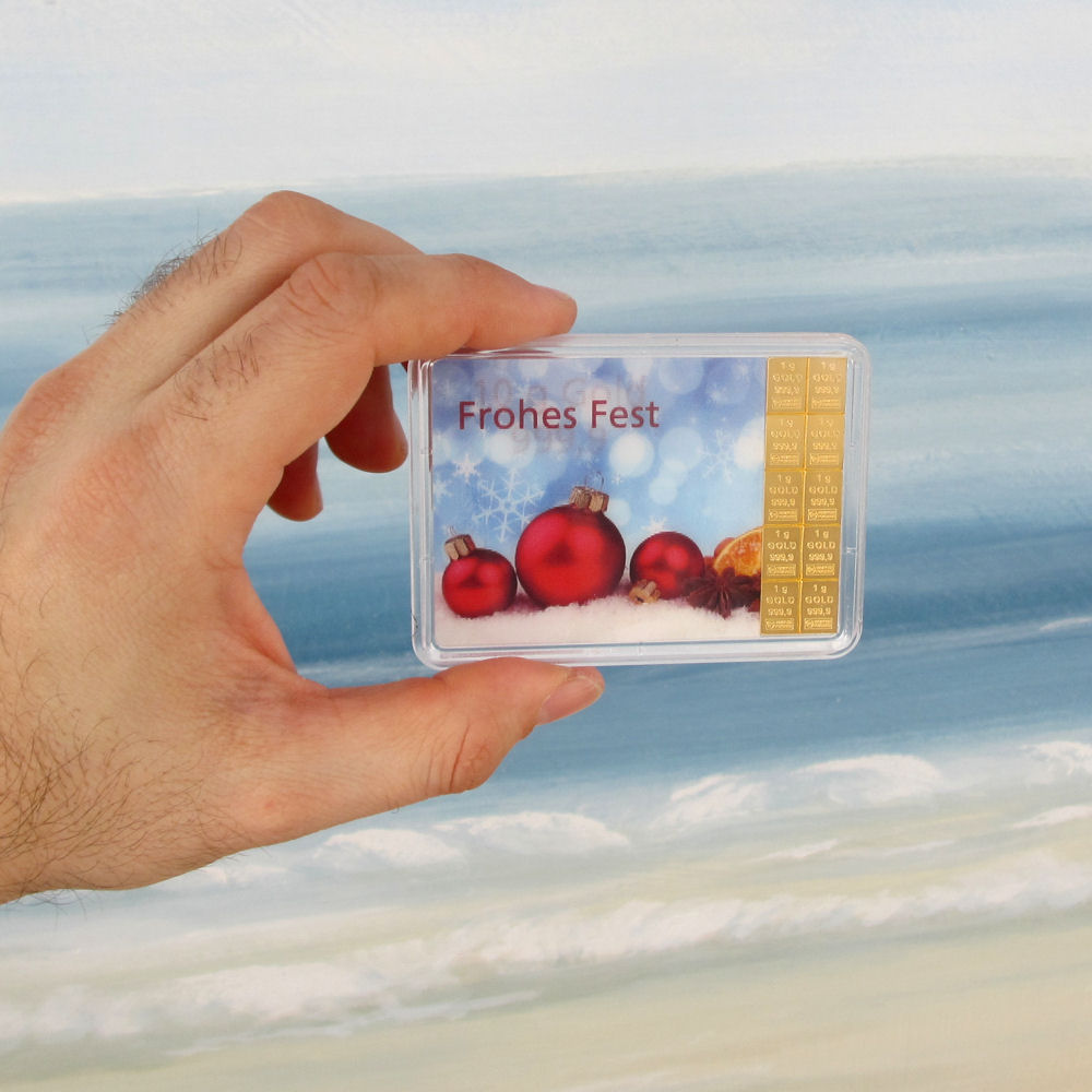 Goldbarren 10g "Frohes Fest" (Flip) - Detailansicht 1