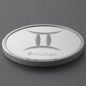 Silbermedaille 1oz "Sternzeichen Zwillinge" Gravurmedaille - Miniaturansicht 3