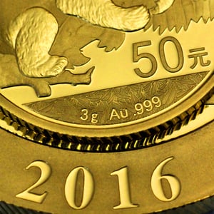 Goldmünze 3g "Panda" 2016 (China) - Miniaturansicht 3