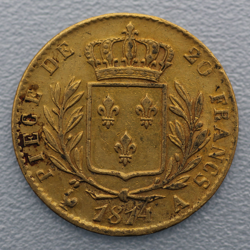 Goldmünze 20 Francs "Louis XVIII." Uniform (Frankreich) - Detailansicht 1