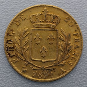 Goldmünze 20 Francs "Louis XVIII." Uniform (Frankreich) - Miniaturansicht 2