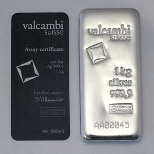 Silberbarren 1kg/1000g VALCAMBI (999,9) - Miniaturansicht 2