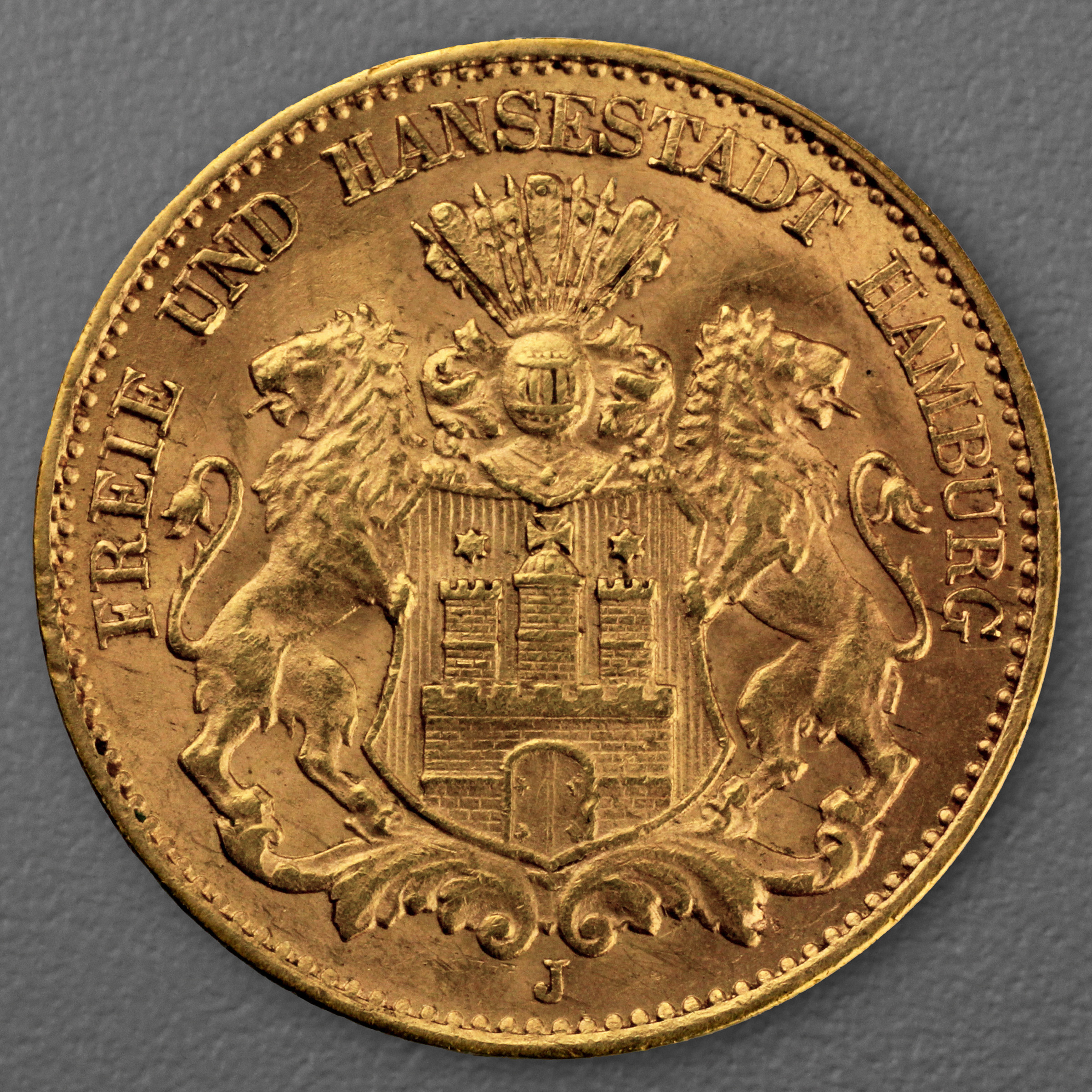 Goldmünze 10 Mark "Stadtwappen Hamburg" 1905-J J.211 (Hamburg) - Hauptansicht