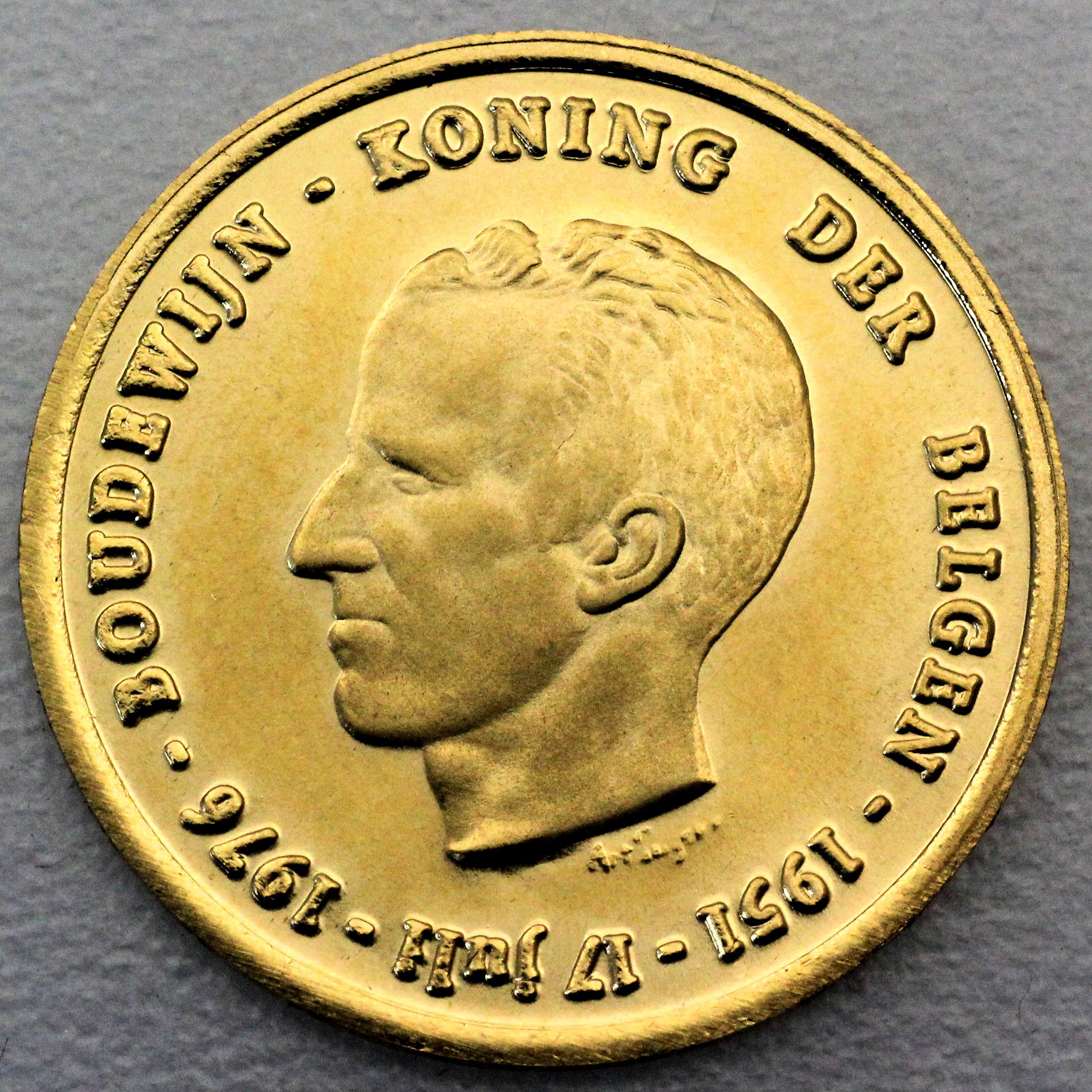 Goldmünze 20 Francs "Baudouin I." (Belgien) - Detailansicht 1