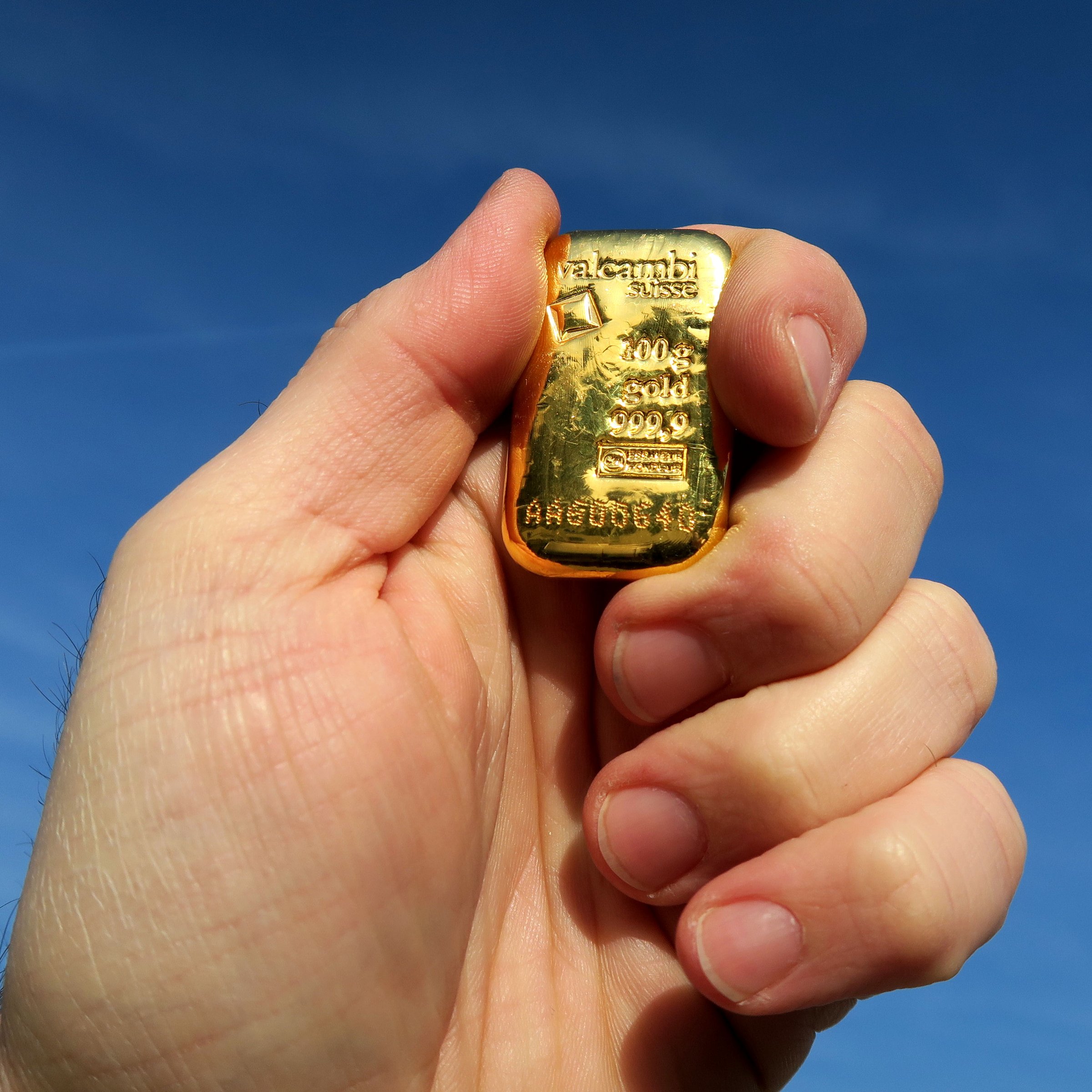 Goldbarren 100g VALCAMBI gegossen - Detailansicht 2