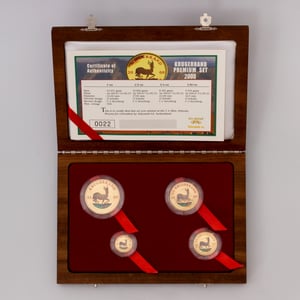 Goldmünzen 4 x "Krügerrand" 2000 (koloriert) (PP) Premium Set – 4-teilig (Südafrika) - Miniaturansicht 2