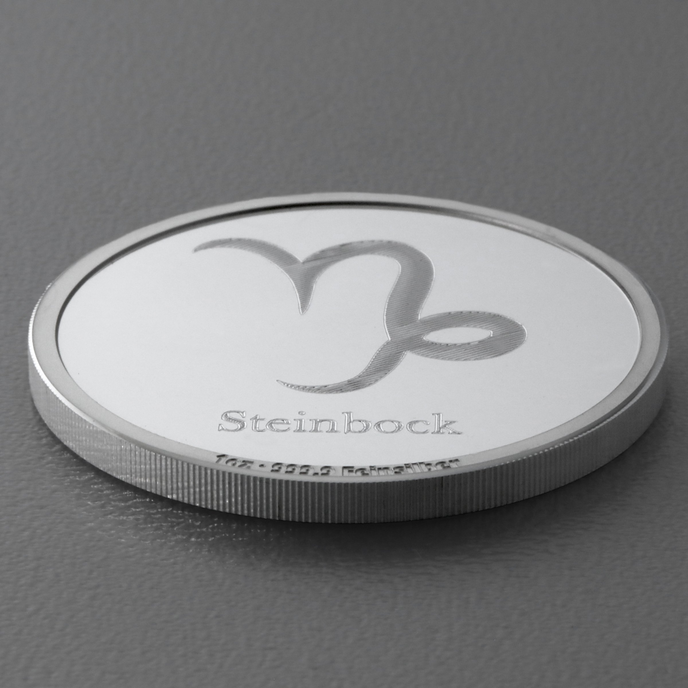 Silbermedaille 1oz "Sternzeichen Steinbock" Gravurmedaille - Detailansicht 2