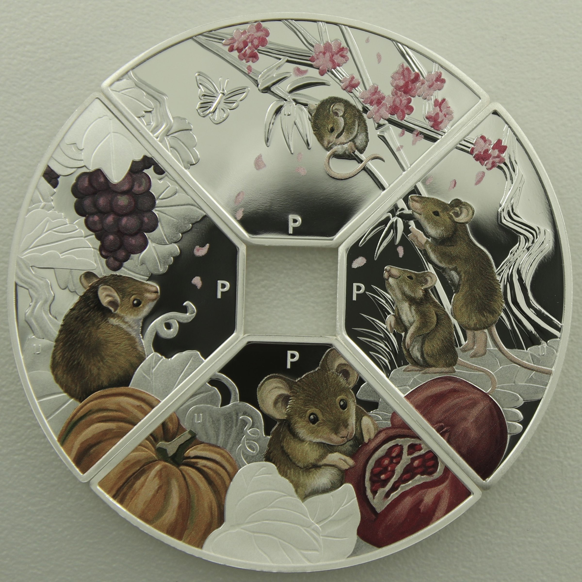 Silbermünzen 4x 1oz "Maus" 2020 (PP/koloriert) Set – 4-teilig Quadrant (Tuvalu) - Hauptansicht