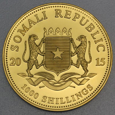 Goldmünze 1oz "Elefant" 2015 African Wildlife (Somalia) - Miniaturansicht 2